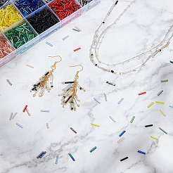 2818Pcs 15 Colors Glass Twisted Bugle Beads&nbsp;SEED-WR0001-13