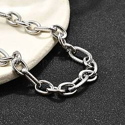 304 Stainless Steel Figaro Chains Bracelets for Men Women&nbsp;BJEW-R021-07P