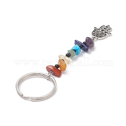 Natural Gemstone Chips Keychains&nbsp;KEYC-JKC00474-04