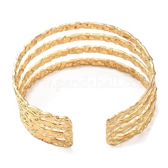 304 Stainless Steel Multi Line Cuff Bangles&nbsp;BJEW-F457-04G