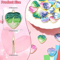 20Pcs 5 Colors Rack Plating Alloy Enamel Pendants&nbsp;ENAM-CJ0006-63