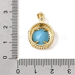 Brass Pave Cubic Zirconia Pendants&nbsp;KK-CBA960E-07G