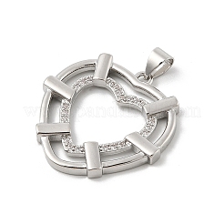 Brass Micro Pave Cubic Zirconia Pendants&nbsp;KK-U047-22P