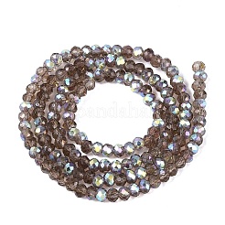 AB Color Plated Transparent Glass Rondelle Beads Strands&nbsp;EGLA-T029-2mm-10S
