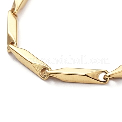 Ion Plating(IP) Unisex 201 Stainless Steel Bar Link Chain Bracelets&nbsp;BJEW-L637-35B-G