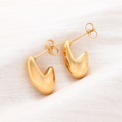 Ion Plating(IP) 304 Stainless Steel Twist Teardrop Stud Earrings for Women&nbsp;EJEW-K244-11G