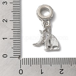Rack Plating Alloy Rhinestone European Dangle Charms&nbsp;PALLOY-S189-13P