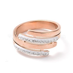 Crystal Rhinestone Multi Lines Finger Ring&nbsp;RJEW-D120-05RG