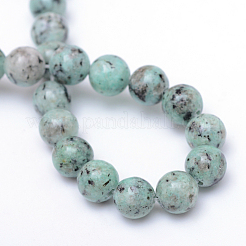 Natural Sesame Jasper/Kiwi Jasper Bead Strands&nbsp;X-G-R345-10mm-12