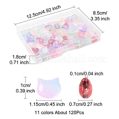 110Pcs 11 Colors Transparent Spray Paint Glass Beads&nbsp;GLAA-FS0002-15
