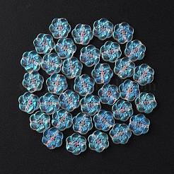 35Pcs Transparent Spray Painted Glass Beads&nbsp;GLAA-YW0001-73A