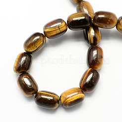 Barrel Shaped Gemstone Natural Tiger Eye Stone Beads Strands&nbsp;G-S114-30