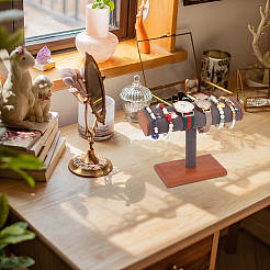 T-Shaped Bar Wood Covered with Microfiber Bracelet Display Stands&nbsp;BDIS-WH0014-01