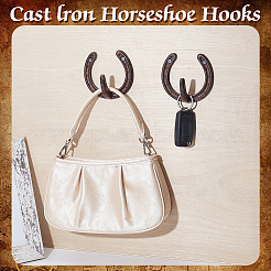 4Pcs Cast Iron Horseshoe Coat Hooks&nbsp;AJEW-GA0009-22B