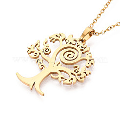 304 Stainless Steel Pendant Necklaces&nbsp;NJEW-T018-49G