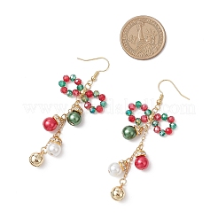 Christmas Theme Glass Beaded Dangle Earrings&nbsp;EJEW-TA00681
