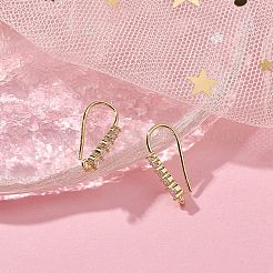 Brass Micro Pave Clear Cubic Zirconia Earring Hooks&nbsp;ZIRC-YW0001-04G