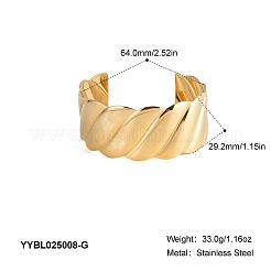 Elegant 304 Stainless Steel Cuff Bangles for Women&nbsp;KR7820-1