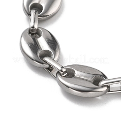 304 Stainless Steel Oval Link Chains Bracelets for Men & Women&nbsp;BJEW-D042-52P