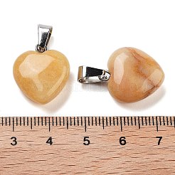 Natural Topaz Jade Charms&nbsp;HEAR-PW0001-057-17