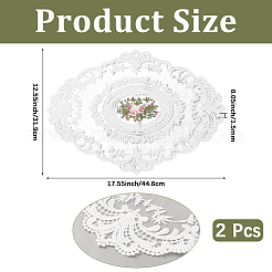 2Pcs Embroidered Vintage Polyester Lace Table Mat&nbsp;AJEW-CN0005-09B-02
