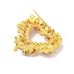 Heart Zinc Alloy Rhinestone Brooches for Backpack Clothes&nbsp;JEWB-R069-01A-G