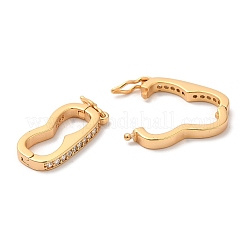 Platinum Plated 925 Sterling Silver Rhinestone Twister Clasps&nbsp;STER-N014-18G
