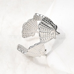 Ocean 5Pcs 304 Stainless Steel Open Cuff Rings for Women&nbsp;RJEW-K313-06P