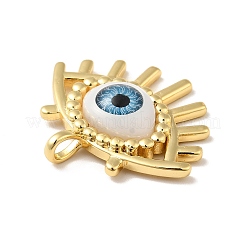 Evil Eye Resin Brass Pendants&nbsp;RESI-E026-03G-M