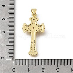 Brass Micro Pave Cubic Zirconia Pendants&nbsp;KK-Q066-38G