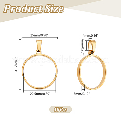 10Pcs Stainless Steel Open Back Bezel Pendant Cabochon Settings&nbsp;STAS-UN0061-36A