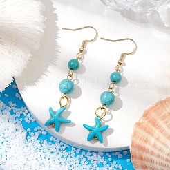 Synthetic Turquoise Dangle Earrings&nbsp;EJEW-JE05849-02