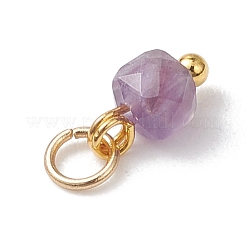 50Pcs 10 Colors Natural Mixed Stone Faceted Cube Charms&nbsp;PALLOY-JF04816-01
