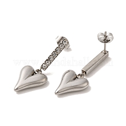 304 Stainless Steel Inlay Rhinestone Stud Earrings for Women&nbsp;EJEW-M024-06C-P