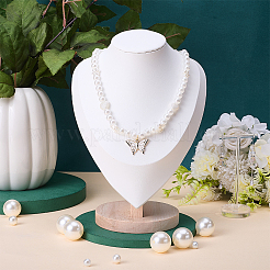 Bust Shaped PU Leather Necklaces Display Stands&nbsp;NDIS-WH0017-13B