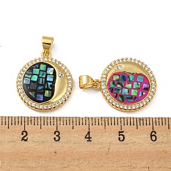 Brass Micro Pave Cubic Zirconia Pendants&nbsp;KK-K356-21G