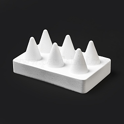 Rectangle Resin Ring Display Stands with 6 Cones Holder&nbsp;ODIS-A012-02