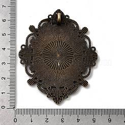 Tibetan Style Alloy Rhinestone & Oval Tray Cabochon Settings&nbsp;X-TIBEP-5436-AB-LF
