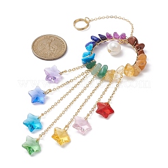 Glass Star Pendant Decorations&nbsp;HJEW-JM01246-01