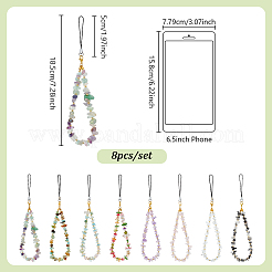 8Pcs Natural Gemstone Mobile Straps&nbsp;HJEW-PH02553