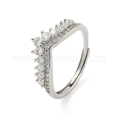 Brass Micro Pave Cubic Zirconia Adjustable Rings&nbsp;RJEW-H225-05P-1