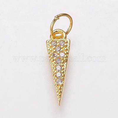 Brass Micro Pave Cubic Zirconia Charms&nbsp;KK-P134-16G-1