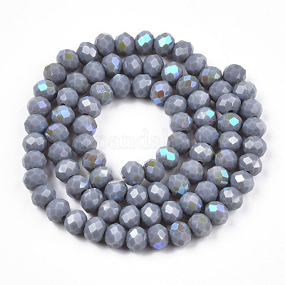 Electroplate Opaque Solid Color Glass Beads Strands&nbsp;EGLA-A034-P10mm-L23-1