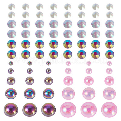Half Round ABS Plastic Cabochons&nbsp;FIND-TAC0038-08D-1