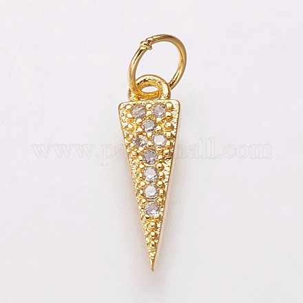 Brass Micro Pave Cubic Zirconia Charms KK-P134-16G-1