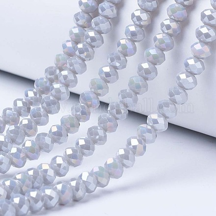Electroplate Glass Beads Strands EGLA-A034-P1mm-B11-1