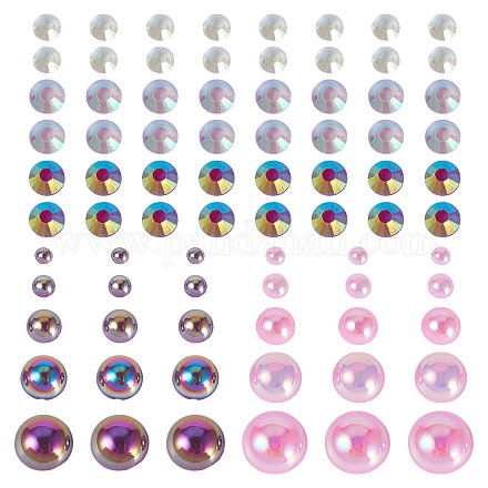 Half Round ABS Plastic Cabochons&nbsp;FIND-TAC0038-08D-1