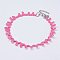 Cloth Gothic Choker Necklaces, with Iron Finding, Platinum, Pearl Pink, 11.4 inch(29cm)