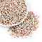 Two Tone Baking Paint Glass Seed Beads, Round Hole, Peanut, PeachPuff, 4.5x2.5x2.5mm, Hole: 1mm, about 4500pcs/pound