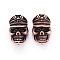Brass Beads, Skull, Red Copper, 19.5x13x12.5mm, Hole: 5mm
